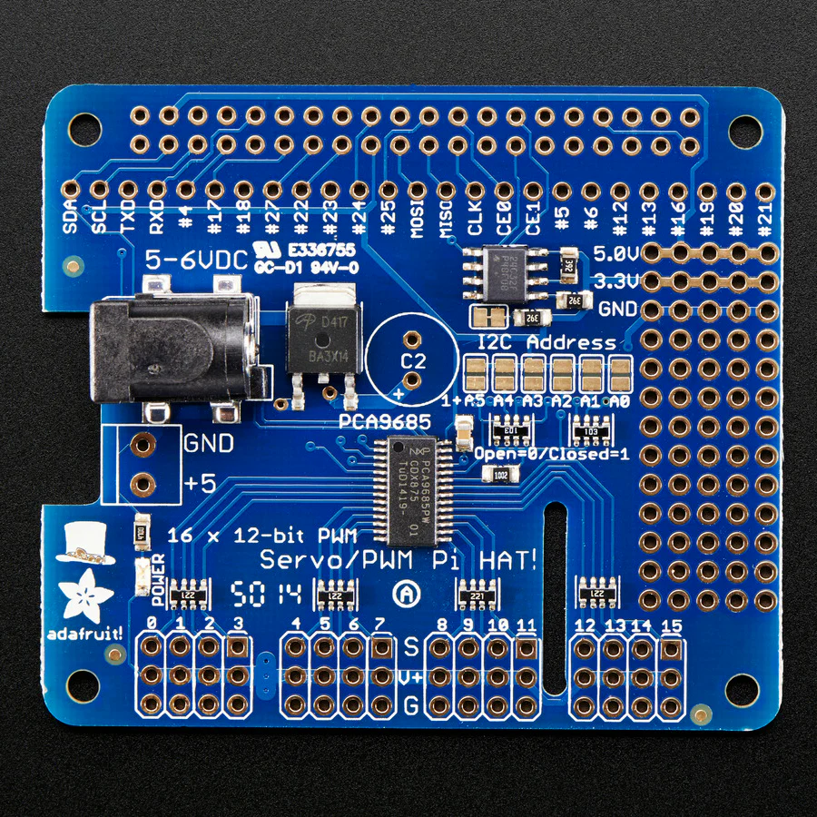 Adafruit 16-Channel PWM / Servo HAT for Raspberry Pi - Mini Kit - Image 6