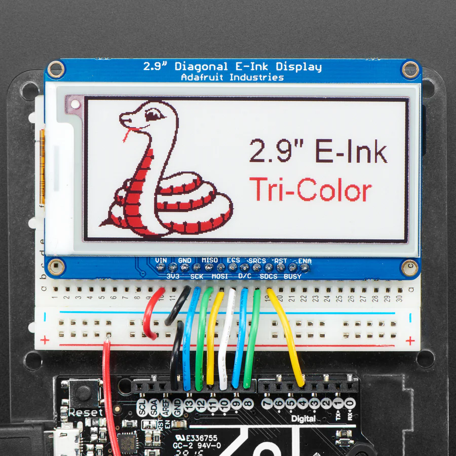 Adafruit 2.9" Red/Black/White eInk Display Breakout - THINK INK - Image 5