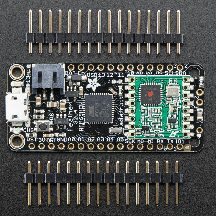 Adafruit Feather 32u4 with RFM69HCW Packet Radio - 433MHz - RadioFruit - Image 3