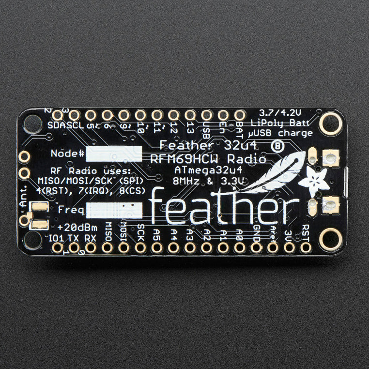 Adafruit Feather 32u4 with RFM69HCW Packet Radio - 433MHz - RadioFruit - Image 4
