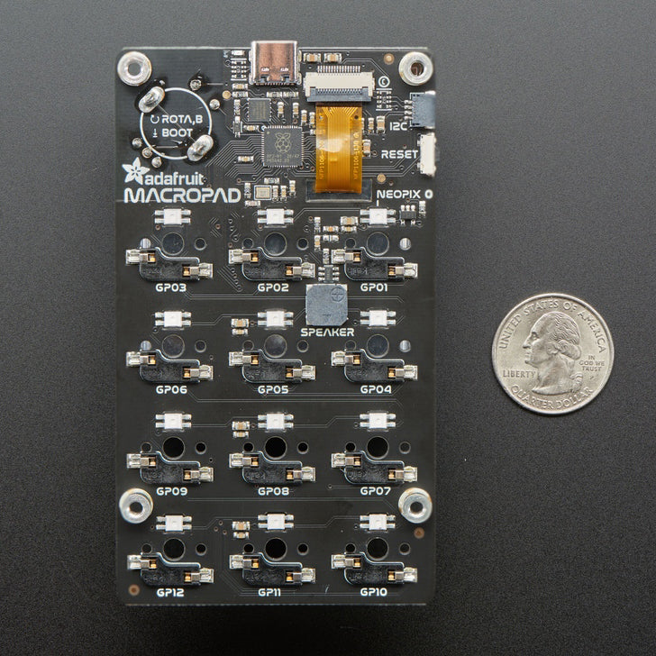 Adafruit MACROPAD RP2040 Bare Bones - 3x4 Keys + Encoder + OLED - Image 2