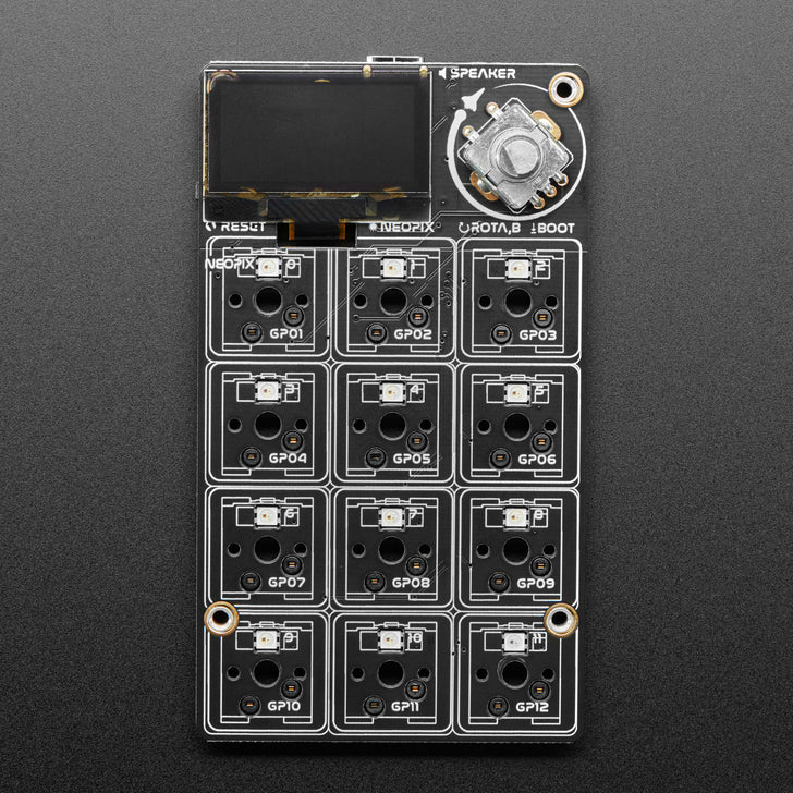 Adafruit MACROPAD RP2040 Bare Bones - 3x4 Keys + Encoder + OLED - Image 3