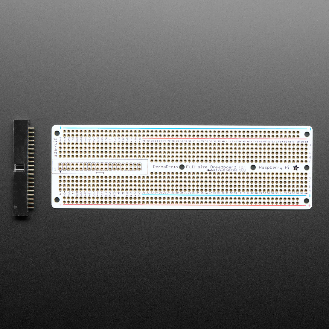 Adafruit Perma-Proto 40-Pin Raspberry Pi Breadboard PCB Kit - with 2x20 Header - Image 3