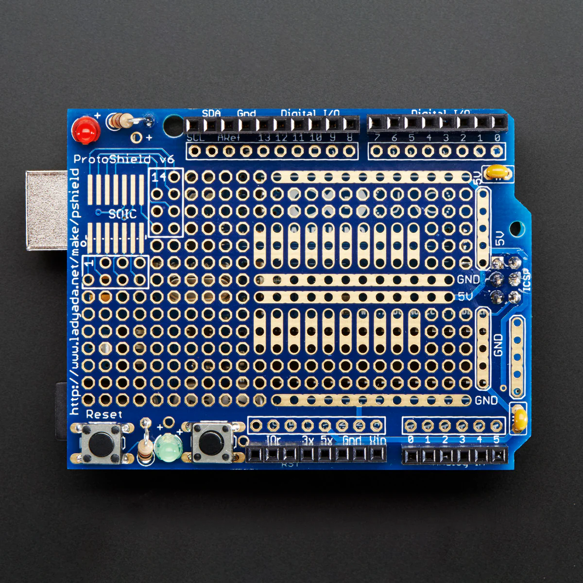 Adafruit Proto Shield for Arduino Unassembled Kit - Stackable - Version R3 - Image 4