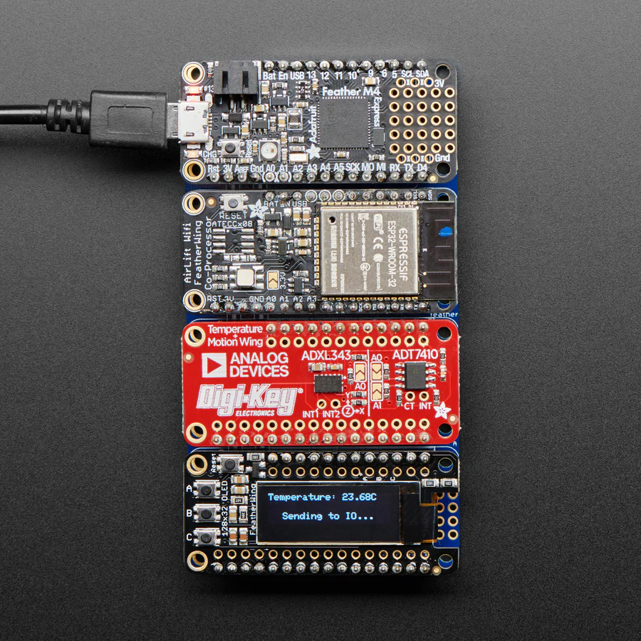 Adafruit Quad Side-By-Side FeatherWing Kit with Headers - Image 5