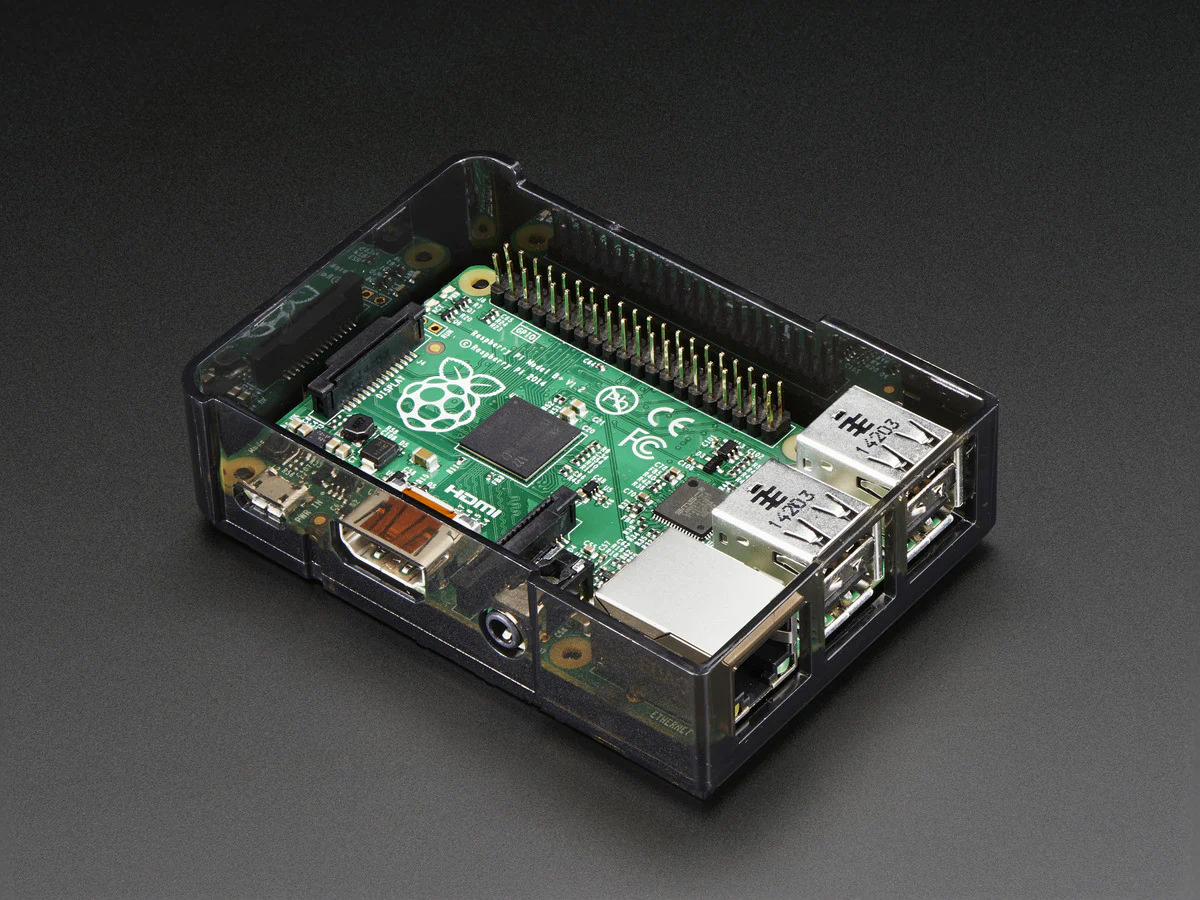 Adafruit Raspberry Pi B+ / Pi 2 / Pi 3 Case - Smoke Base - w/ Clear Top - Image 2