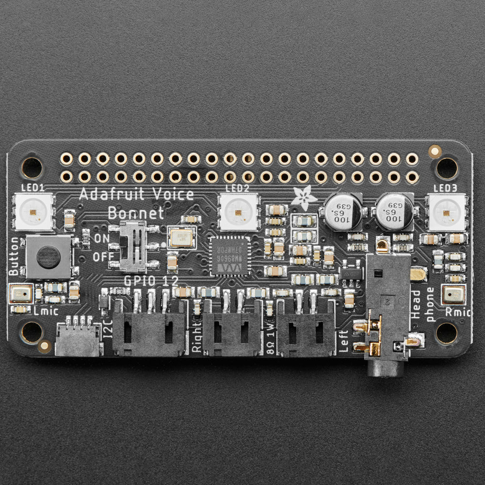 Adafruit Voice Bonnet for Raspberry Pi - Two Speakers + Two Mics - Image 2