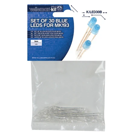 Blue 3mm LED Set - 30pcs - 3.2V - Image 2