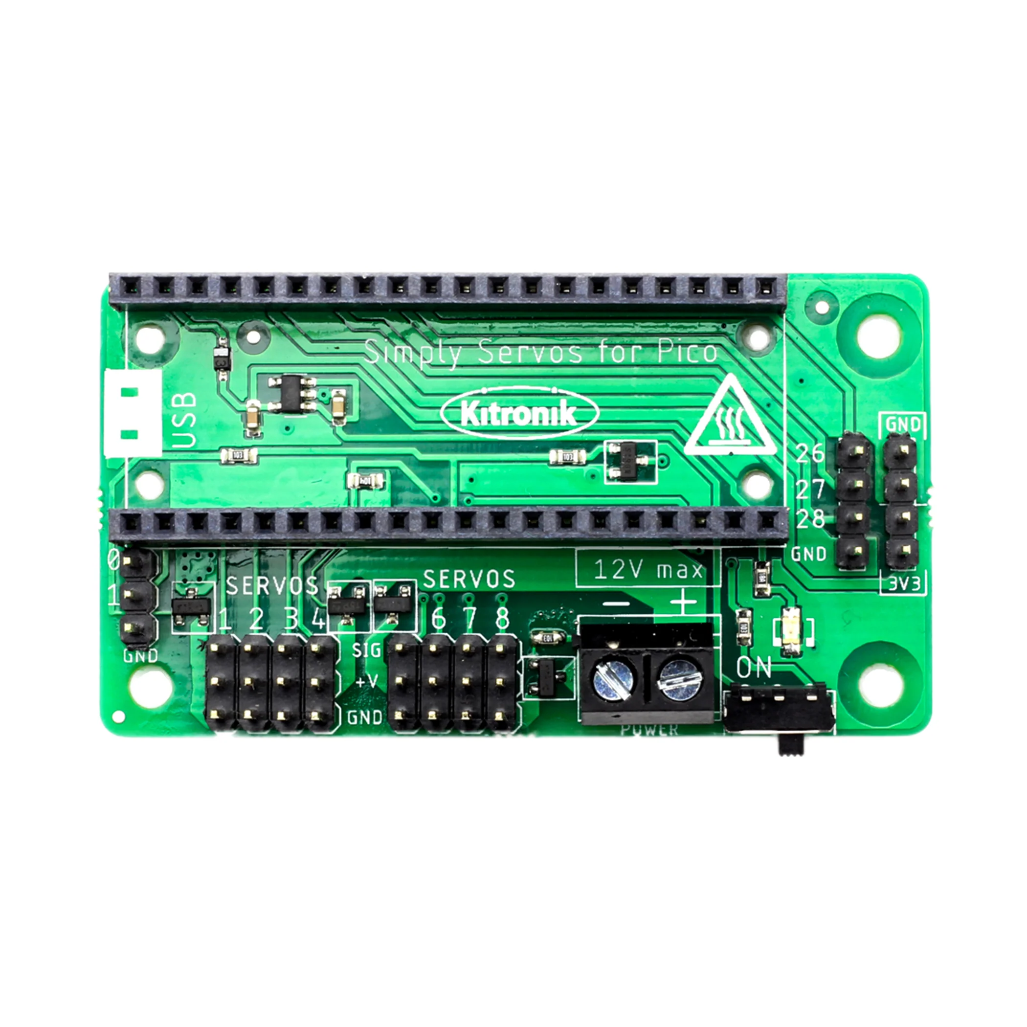 Kitronik Simply Servos Board for Raspberry Pi Pico - Image 3