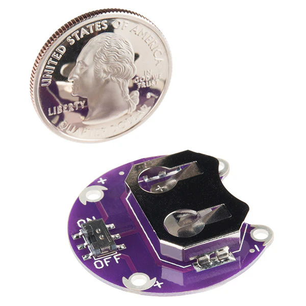 LilyPad Coin Cell Battery Holder - Switched - 20mm - Image 4