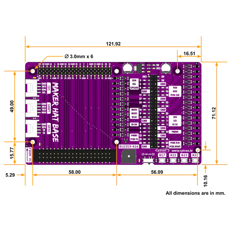 Maker Hat Base - HAT & GPIO Extension for Raspberry Pi 400 - Image 7