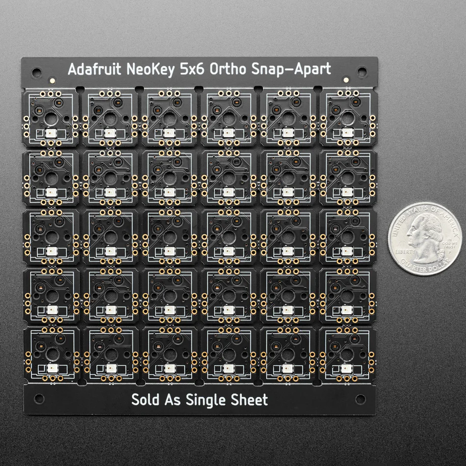 NeoKey 5x6 Ortho Snap-Apart Mechanical Key Switches w/ NeoPixel - For MX Compatible Switches - Image 2