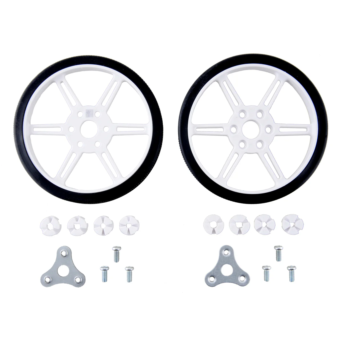 Pololu Multi-Hub Wheel w/Inserts for 3mm and 4mm Shafts - 80×10mm, 2-Pack - Image 4