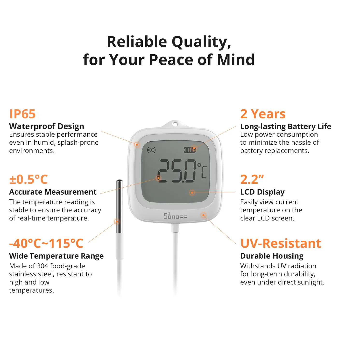 Sonoff Waterproof Zigbee LCD Smart Thermometer (Probe Version) - Image 5