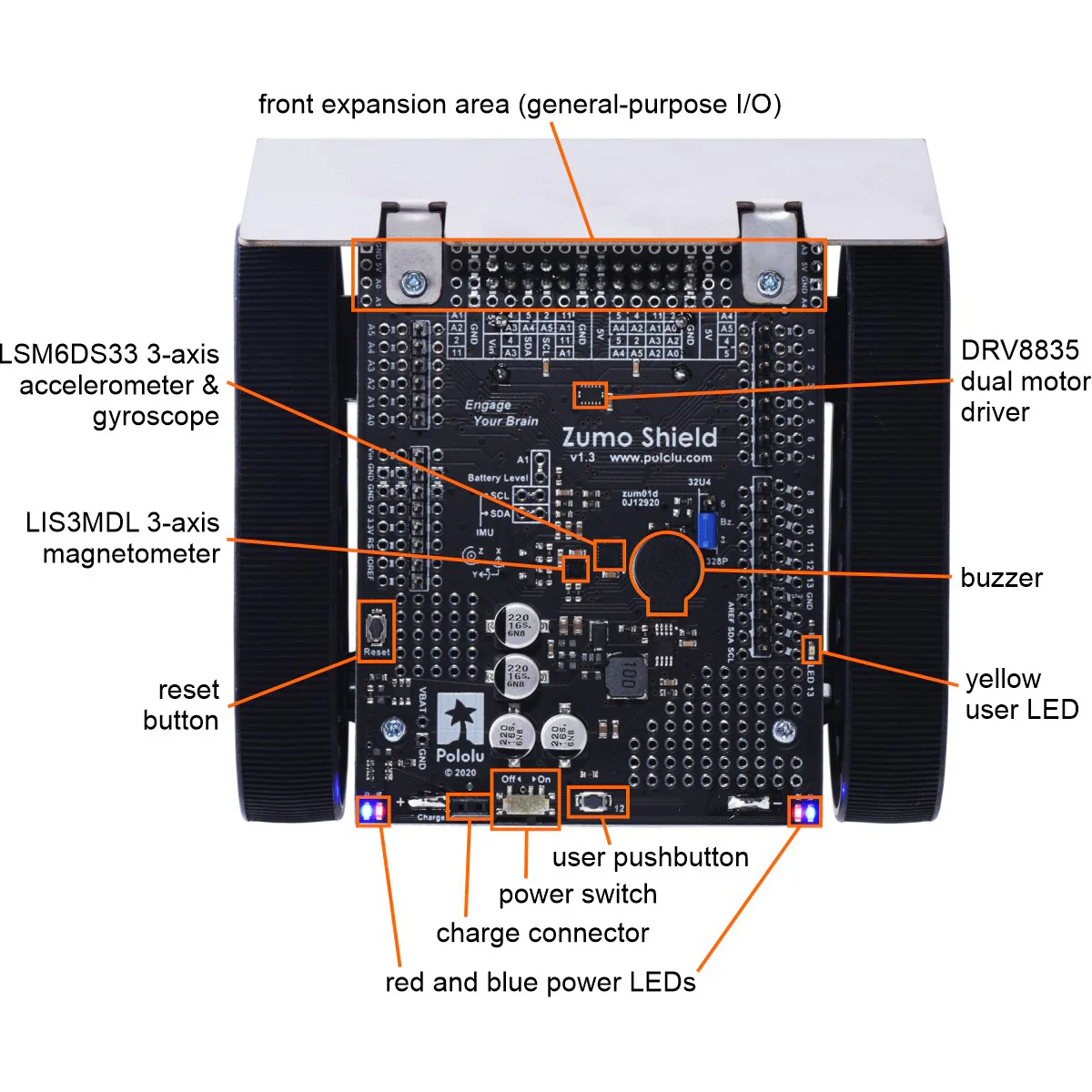 Zumo Shield for Arduino, v1.3 - Image 2