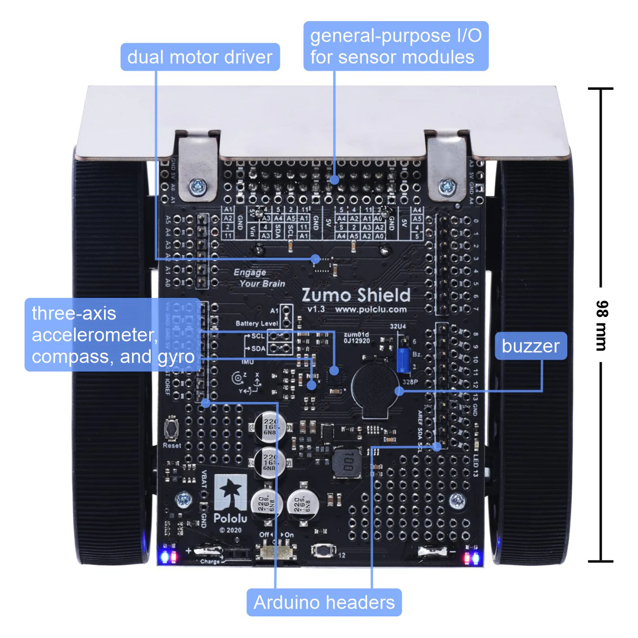 Zumo Shield for Arduino, v1.3 - Image 3